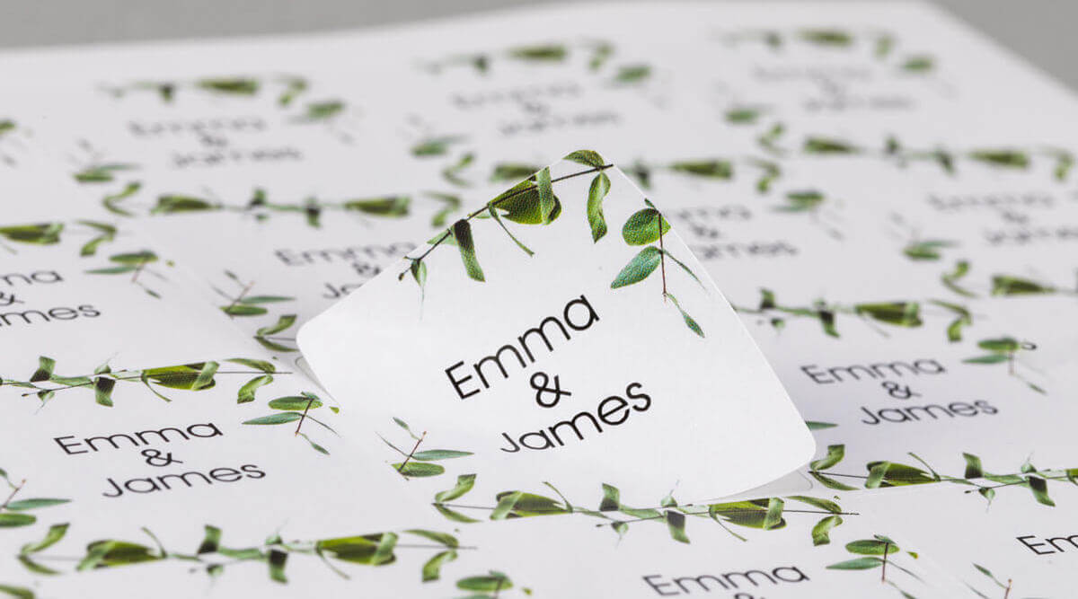 Square Wedding Stickers