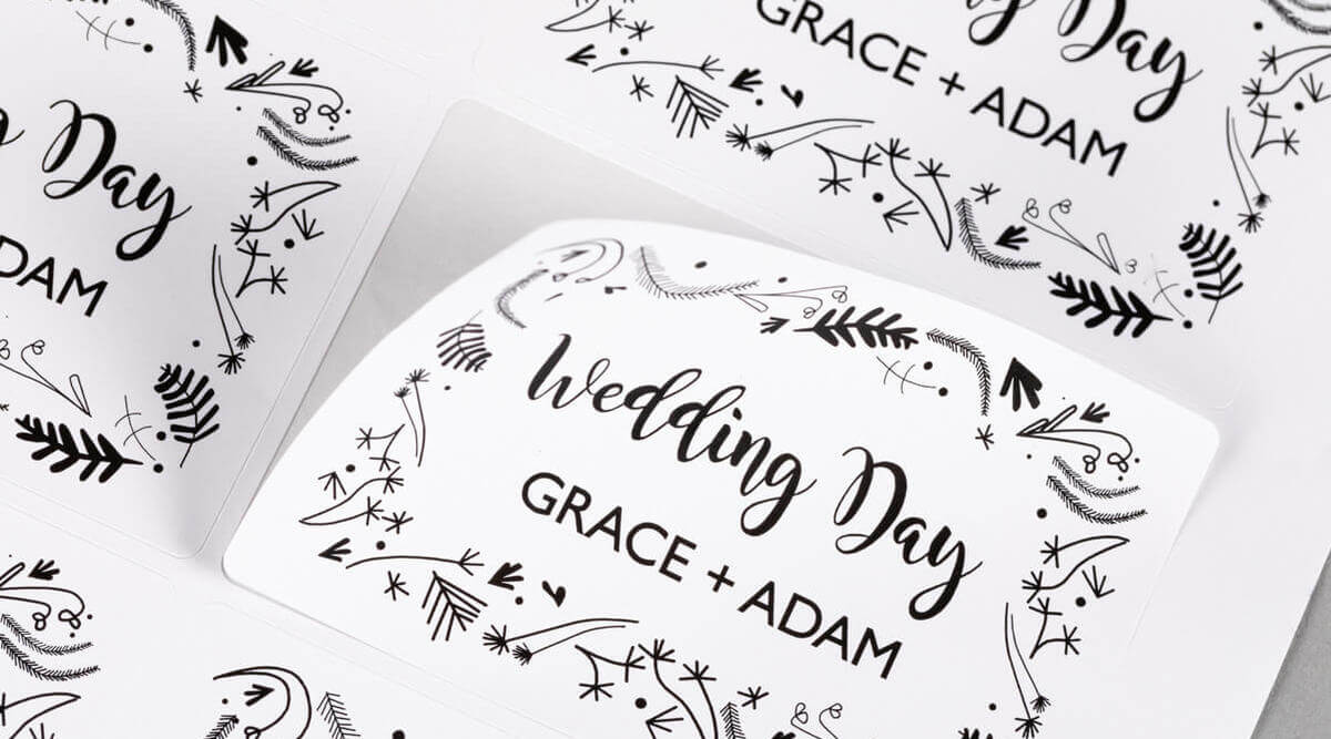 Premium Rectangular Wedding Stickers