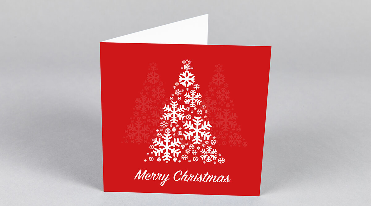 Merry Christmas Snowflake Trees Card