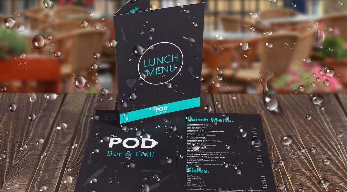 Waterproof Menus