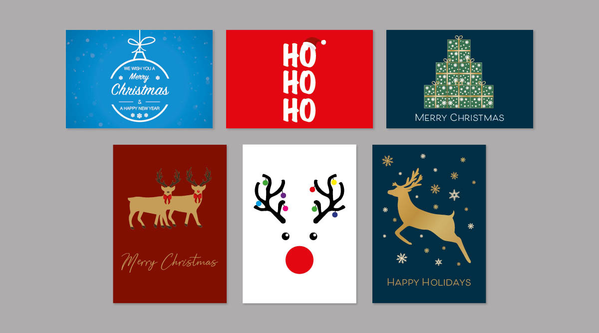 Rectangular Christmas Stickers - Modern