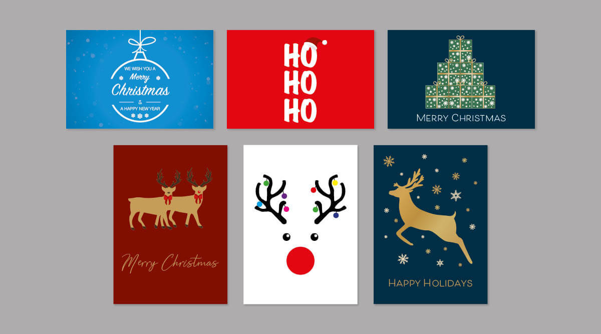 Rectangular Christmas Stickers - Modern