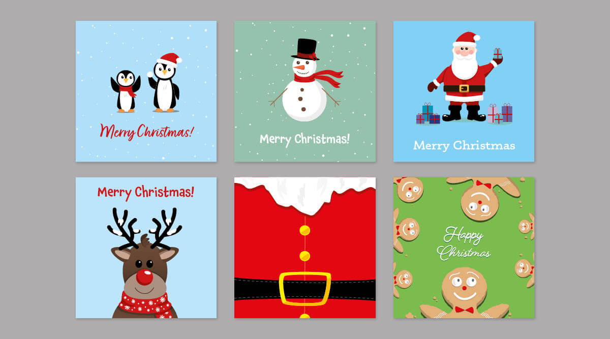 Festive cartoon stickers