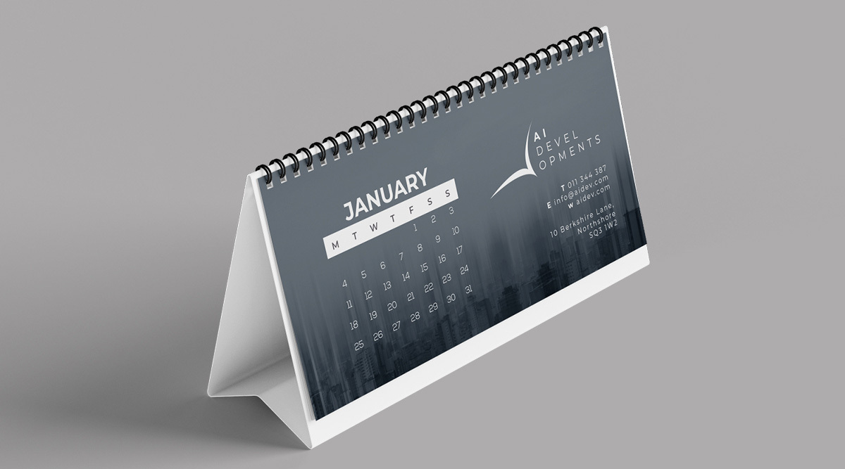 Wiro Bound Desk Calendar