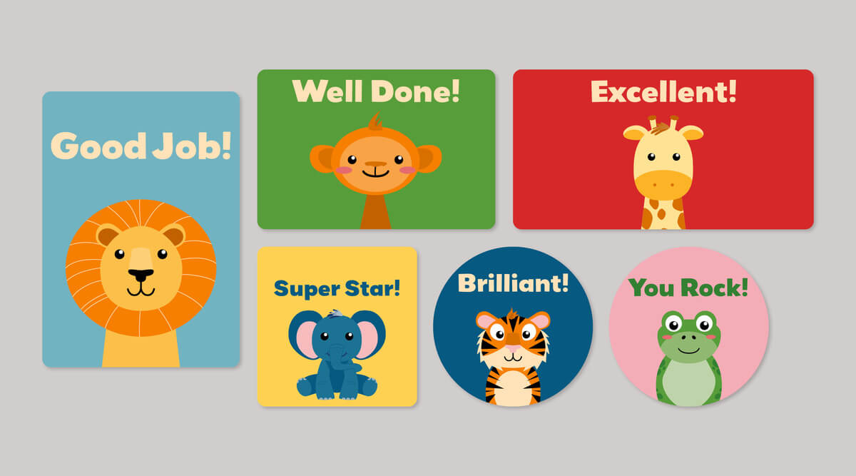 School Animal Stickers